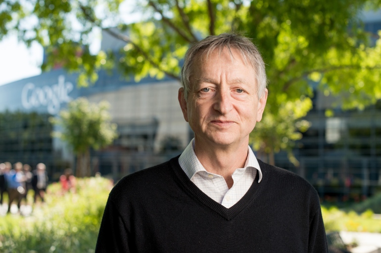 Computer scientist Geoffrey Hinton, who studies neural networks used in artificial intelligence applications, poses at Google's Mountain View, Calif, headquarters on Wednesday, March 25, 2015. (AP Photo/Noah Berger)